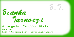 bianka tarnoczi business card